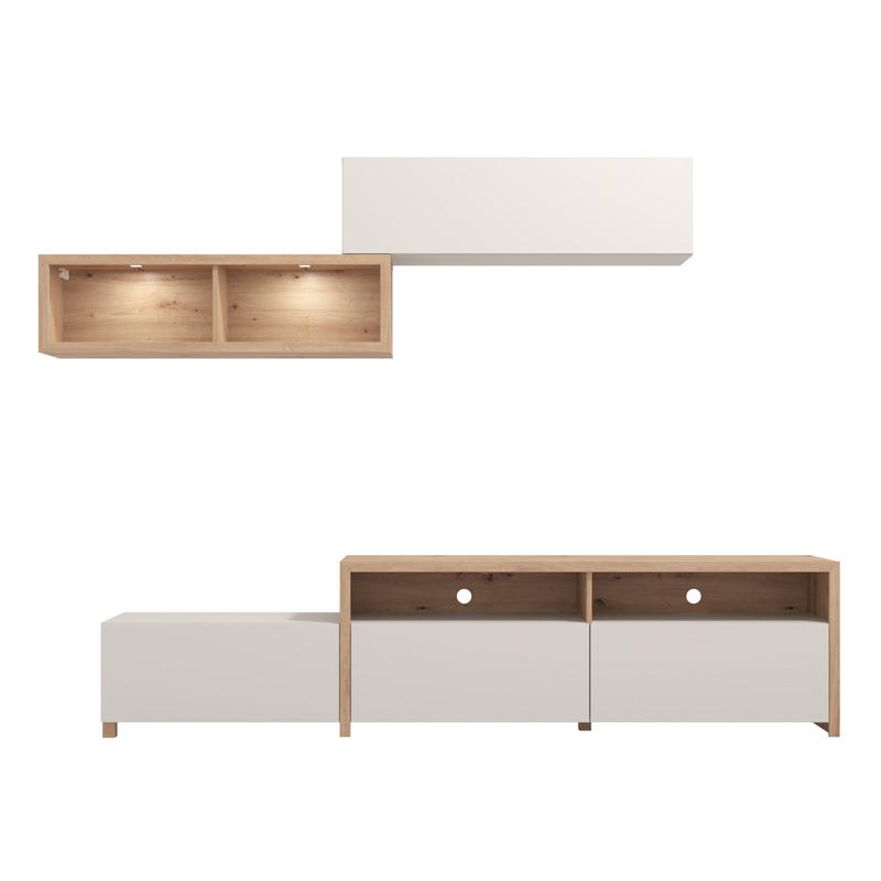 ΚΕΝΤΡΟ ΨΥΧΑΓΩΓΙΑΣ-ΣΥΝΘΕΣΗ AUREL ARTISAN ΟΑΚ/CASHMERE 238x42x161εκ