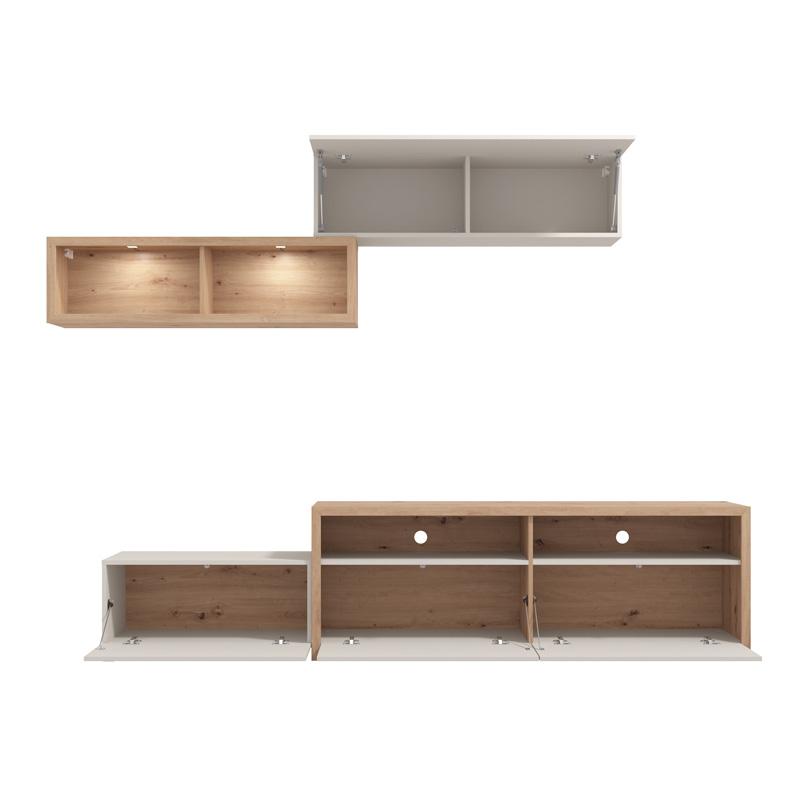 ΚΕΝΤΡΟ ΨΥΧΑΓΩΓΙΑΣ-ΣΥΝΘΕΣΗ AUREL ARTISAN ΟΑΚ/CASHMERE 238x42x161εκ