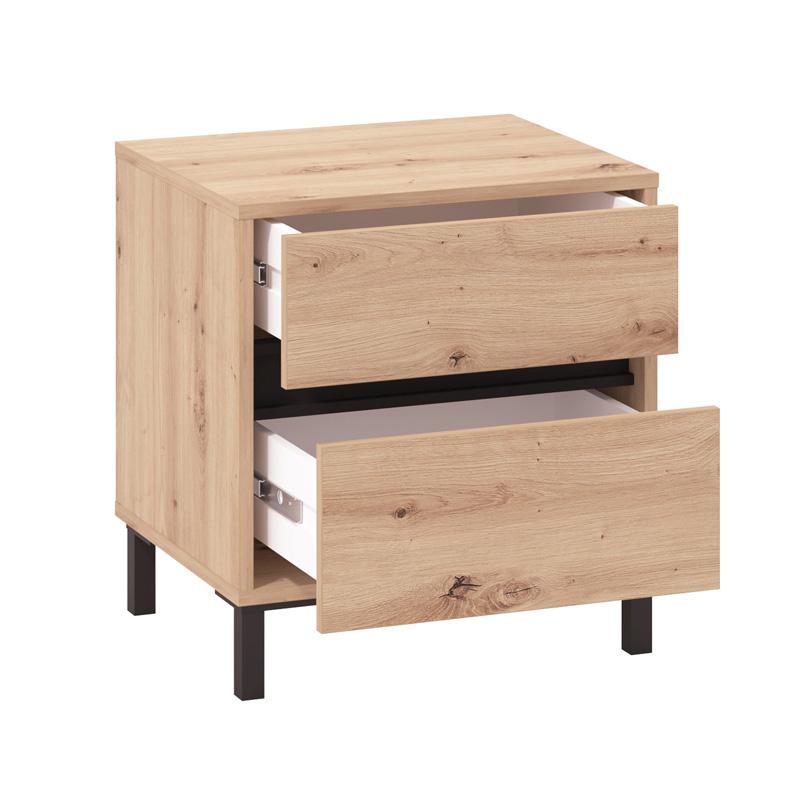 ΚΟΜΟΔΙΝΟ MARRON NO2F ARTISAN OAK/ΜΑΥΡΟ ΜΑΤΤ ΧΡΩΜΑ 48x40x52εκ