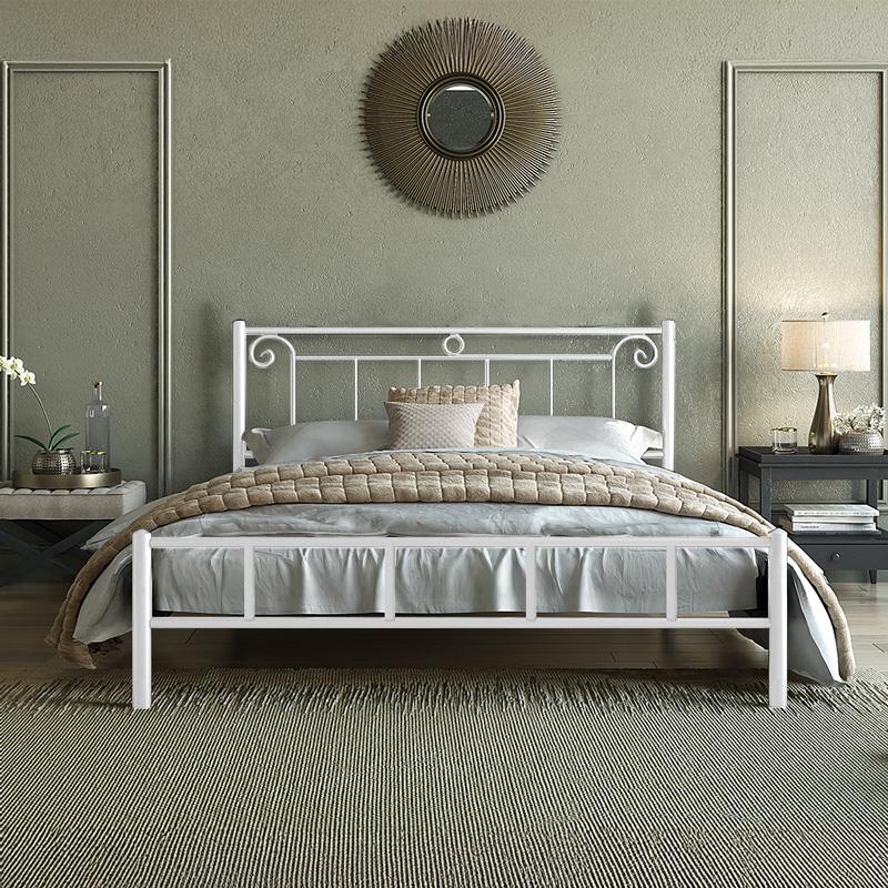 ΚΡΕΒΑΤΙ ΣΙΔΕΡΕΝΙΟ Fylliana Valery ΛΕΥΚΟ ΧΡΩΜΑ 130x210x99εκ (120x200εκ)