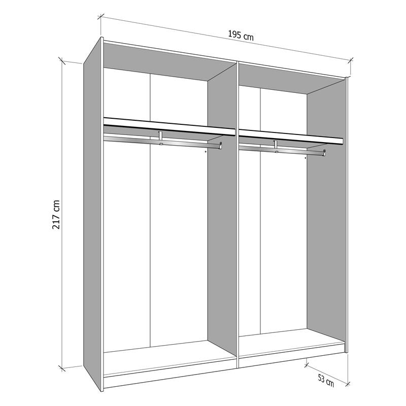 ΝΤΟΥΛΑΠΑ GARD 245 OG h217 ΜΕ ΚΑΘΡΕΦΤΗ ARTISAN OAK ΧΡΩΜΑ 245x61x218εκ