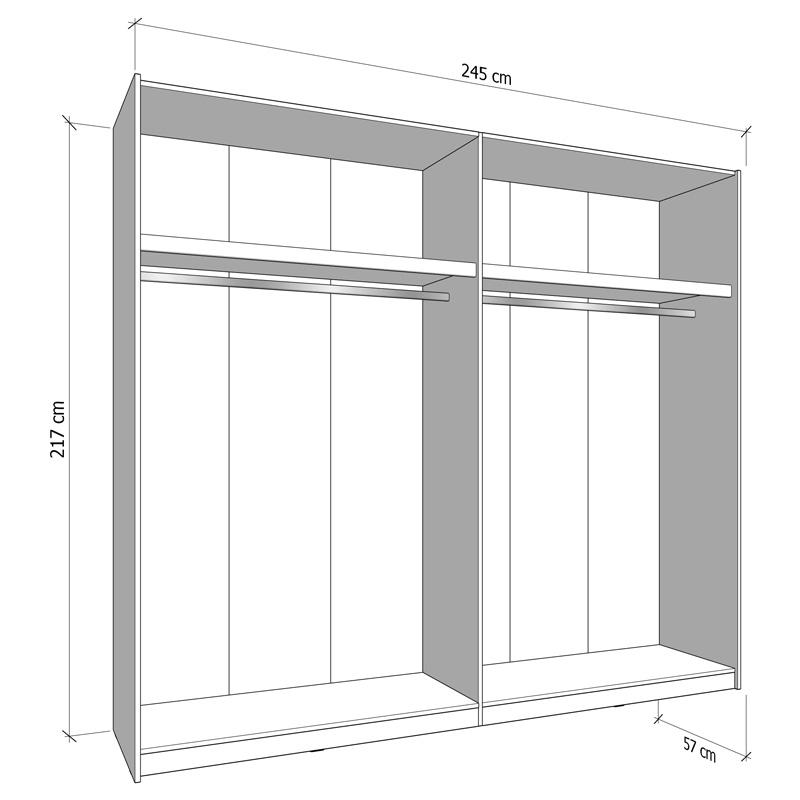 ΝΤΟΥΛΑΠΑ GARD 245 h217 OPAQUE WHITE ΧΡΩΜΑ 245x61x218εκ
