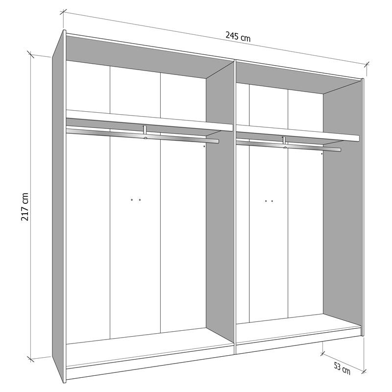 ΝΤΟΥΛΑΠΑ LUCCA 245 OG h217 CASHMERE ΧΡΩΜΑ 245x62x218εκ
