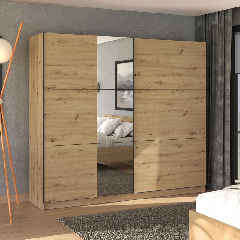 ΝΤΟΥΛΑΠΑ SIERRA 240 ΜΕ ΚΑΘΡΕΦΤΗ ARTISAN OAK ΧΡΩΜΑ 237x63x210εκ