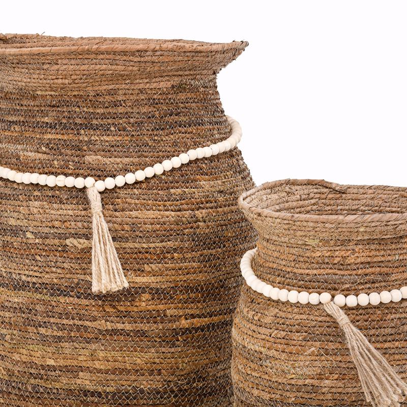 ΣΕΤ 2 ΨΑΘΙΝΑ ΚΑΣΠΩ Fylliana FL214 ΚΑΦΕ ΧΡΩΜΑ 37x37x75εκ 28x28x56εκ