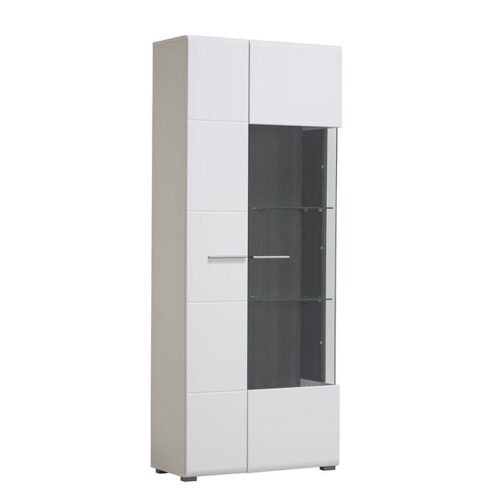 ΒΙΤΡΙΝΑ Enzo 2Κ VS1 Λευκό-Black Grey Wood-Λευκή Λάκ 77.5x35x190εκ f.r.r