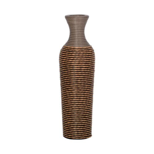 ΔΙΑΚΟΣΜΗΤΙΚΟ ΒΑΖΟ Fylliana FL310 PU RATTAN ΓΚΡΙ-ΦΥΣΙΚΟ ΧΡΩΜΑ 70εκ