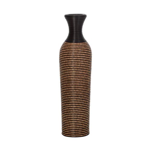 ΔΙΑΚΟΣΜΗΤΙΚΟ ΒΑΖΟ Fylliana FL310 PU RATTAN ΜΑΥΡΟ-ΦΥΣΙΚΟ ΧΡΩΜΑ 70εκ