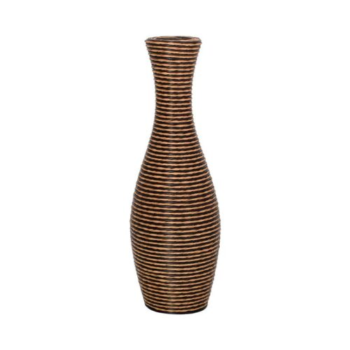 ΔΙΑΚΟΣΜΗΤΙΚΟ ΒΑΖΟ Fylliana FL639 PU RATTAN ΜΑΥΡΟ-ΦΥΣΙΚΟ ΧΡΩΜΑ 70εκ