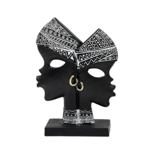 ΕΠΙΤΡΑΠΕΖΙΑ ΔΙΑΚΟΣΜΗΤΙΚΗ ΦΙΓΟΥΡΑ " African " Fylliana FL240308 ΜΑΥΡΟ-ΛΕΥΚΟ ΧΡΩΜΑ 17x6x23εκ
