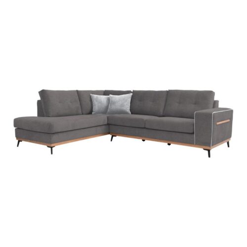 ΚΑΝΑΠΕΣ ΓΩΝΙΑ Fylliana "Sebastian" ΓΚΡΙ ΑΡΙΣΤΕΡΗ ΓΩΝΙΑ 280x220εκ
