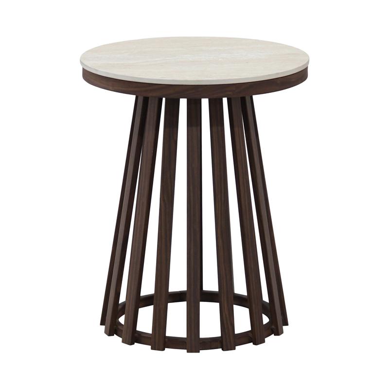 ΣΤΡΟΓΓΥΛΟ ΤΡΑΠΕΖΑΚΙ ΓΩΝΙΑΣ Fylliana FL032 ΜΕ ΜΠΕΖ ΚΕΡΑΜΙΚΗ ΕΠΙΦΑΝΕΙΑ ΚΑΙ ΜΕΤΑΛΛΙΚΗ ΒΑΣΗ ΣΕ ΚΑΦΕ ΧΡΩΜΑ 45x50εκ