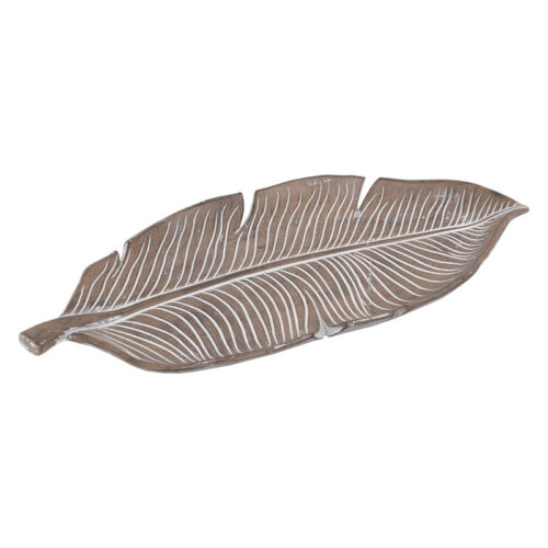 ΔΙΑΚΟΣΜΗΤΙΚΗ ΠΙΑΤΕΛΑ MDF ETIQUETTE "Banana Leaf" ΑΣΗΜΙ 24.5x11x2.5