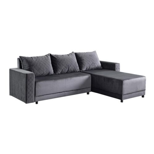 ΓΩΝΙΑΚΟΣ ΚΑΝΑΠΕΣ ΚΡΕΒΑΤΙ Lotos ΓΚΡΙ ΧΡΩΜΑ 237x168x80εκ