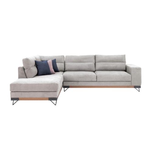 ΚΑΝΑΠΕΣ New Monaco ΑΡΙΣΤΕΡΗ ΓΩΝΙΑ ΓΚΡΙ ΑΝΟΙΧΤΟ 300x230x95εκ