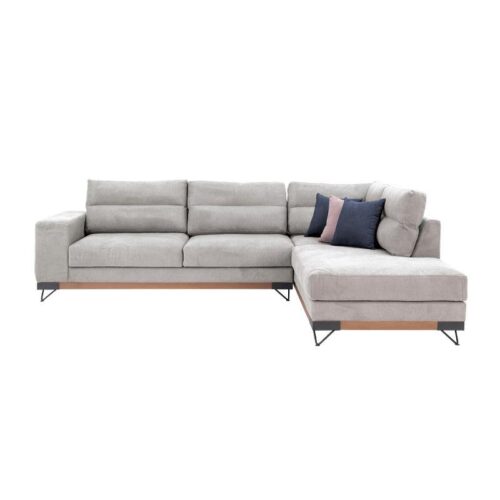 ΚΑΝΑΠΕΣ New Monaco ΔΕΞΙΑ ΓΩΝΙΑ ΓΚΡΙ ΑΝΟΙΧΤΟ 300x230x95εκ