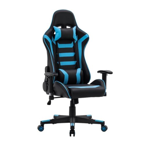 ΚΑΡΕΚΛΑ GAMING Fylliana SAR-1 ΜΑΥΡΟ-ΜΠΛΕ ΤΕΧΝΟΔΕΡΜΑ 64x53x135εκ