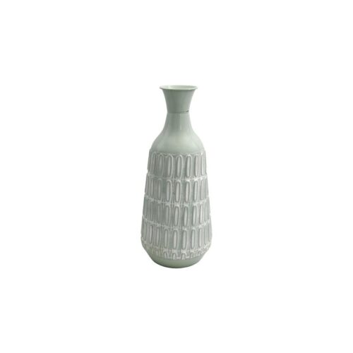 ΜΕΤΑΛΛΙΚΟ ΒΑΖΟ ΔΑΠΕΔΟΥ Fylliana FL361 MINT-ΛΕΥΚΟ ΧΡΩΜΑ 21x46εκ