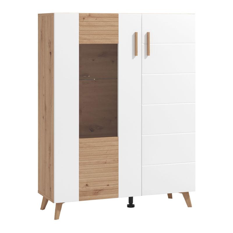 ΒΙΤΡΙΝΑ BRETAGNA 2K VS1 ARTISAN OAK-ΛΕΥΚΟ HIGH GLOSS FOIL 96x35x125εκ a.p.r