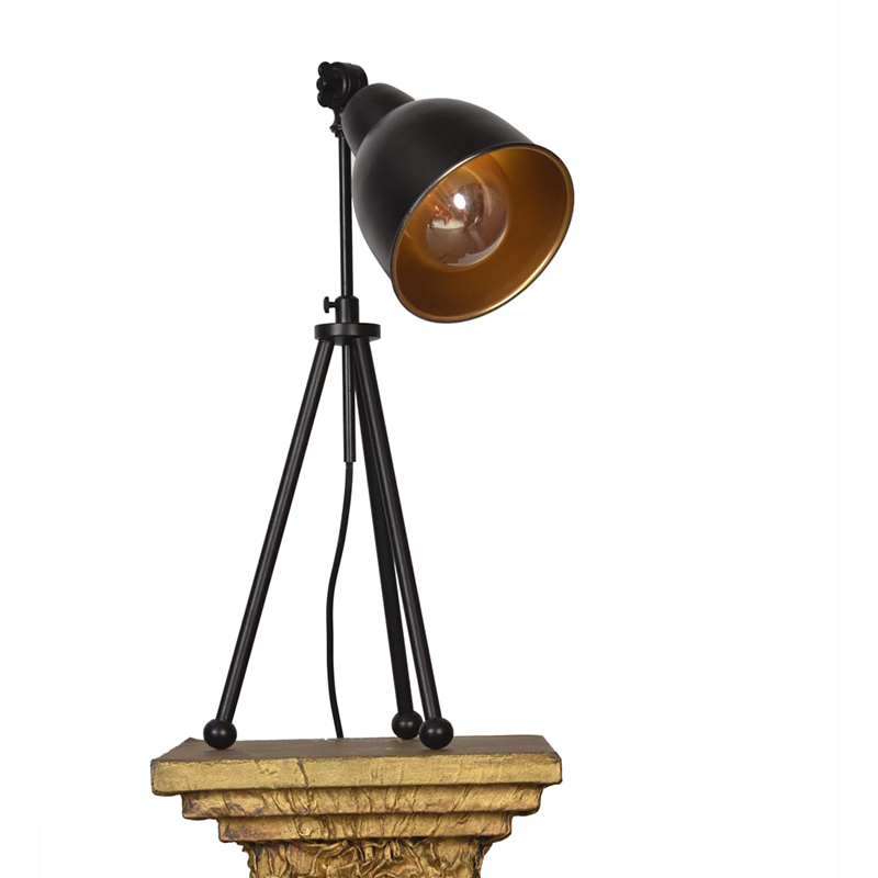 ΕΠΙΤΡΑΠΕΖΙΑ ΛΑΜΠΑ Fylliana 0020 ΜΑΥΡΟ-ΧΡΥΣΟ ΜΕΤΑΛΛΙΚΟ Ε27 20x50εκ sls