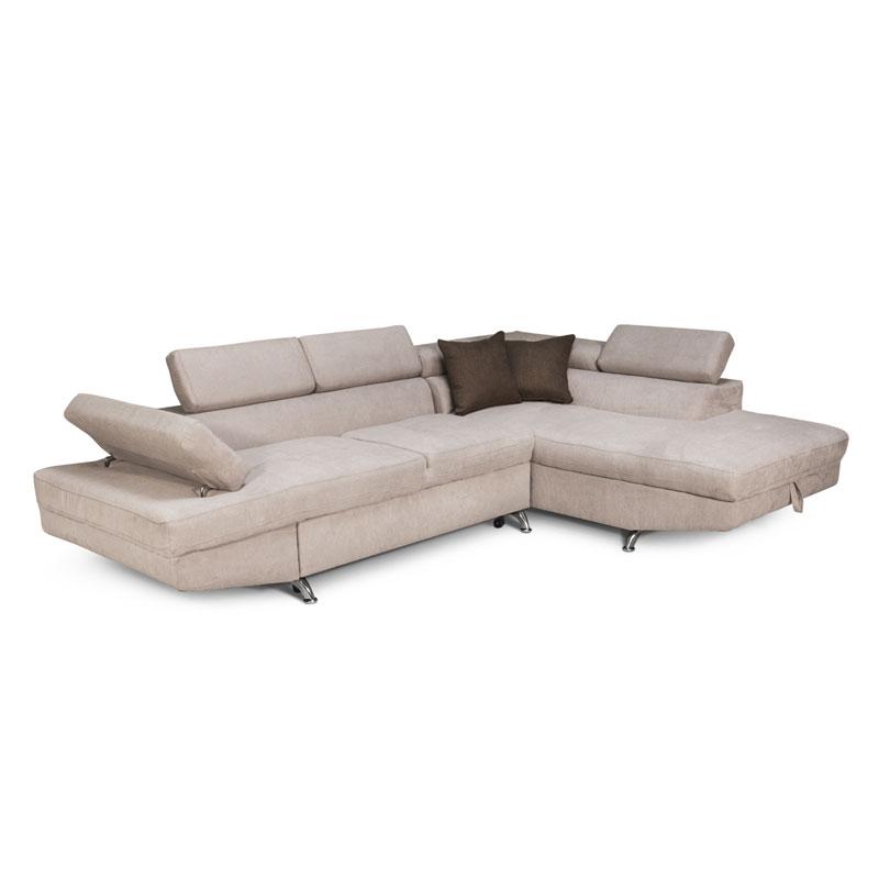 ΚΑΝΑΠΕΣ ΓΩΝΙΑ Fylliana RIO-M 3+4 ΔΕΞΙΑ TAUPE / ΚΑΦΕ 278x192x79εκ