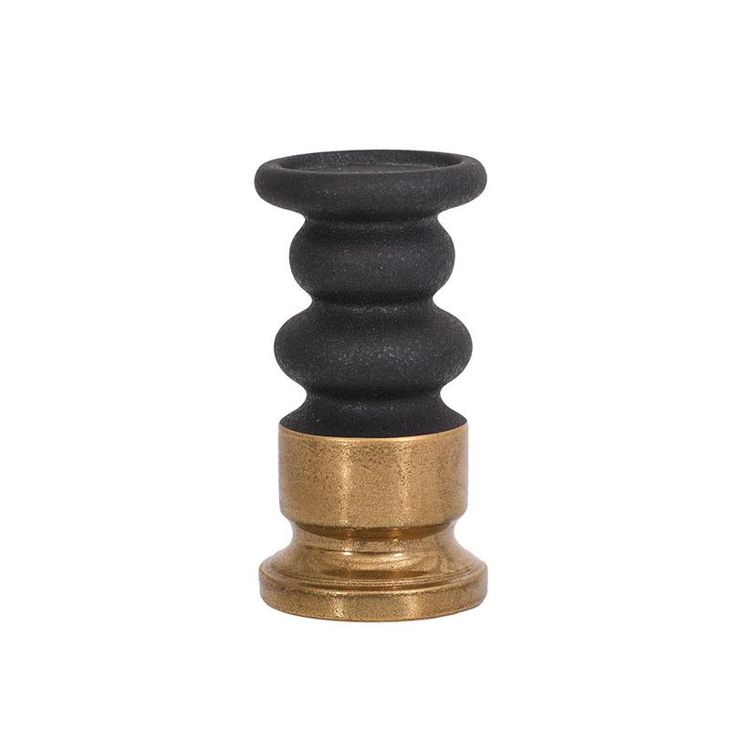 ΚΕΡΑΜΙΚΟ ΚΗΡΟΠΗΓΙΟ Fylliana FL0411 ΜΑΥΡΟ-ΧΡΥΣΟ ΧΡΩΜΑ 12x12x23εκ