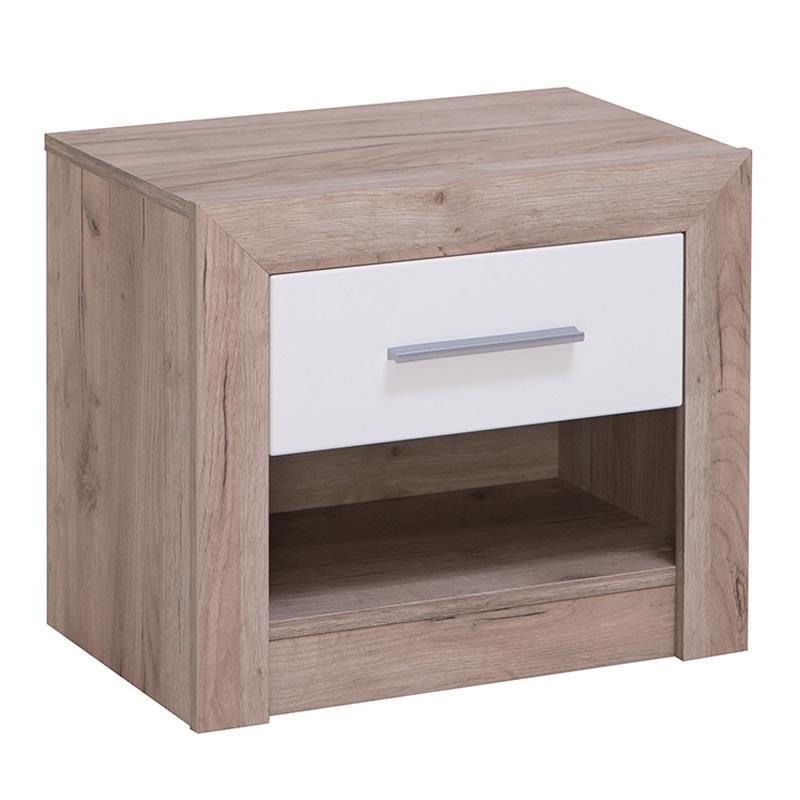 ΚΟΜΟΔΙΝΟ Astor NO1F Grey Oak - Λευκή Λάκα 53x35x46εκ