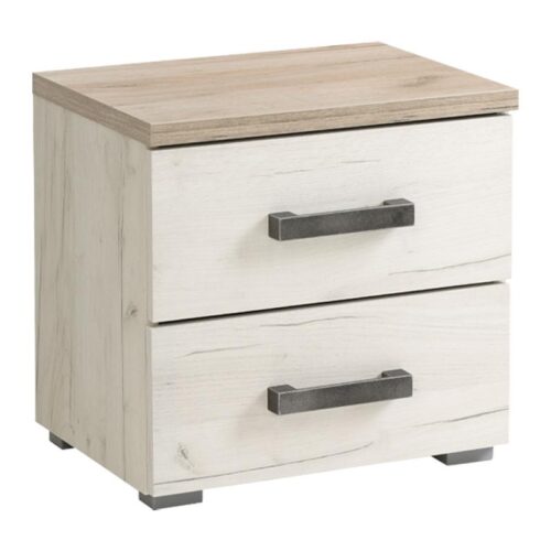 ΚΟΜΟΔΙΝΟ Kent ΝΟ GREY OAK/WHITE OAK 45x34x43εκ