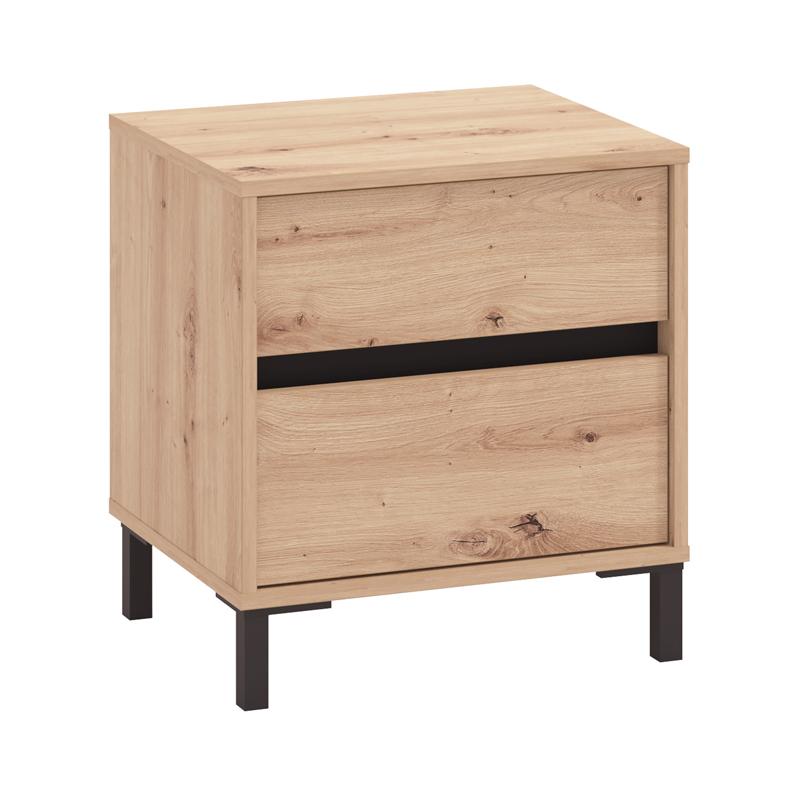 ΚΟΜΟΔΙΝΟ MARRON NO2F ARTISAN OAK/ΜΑΥΡΟ ΜΑΤΤ ΧΡΩΜΑ 48x40x52εκ