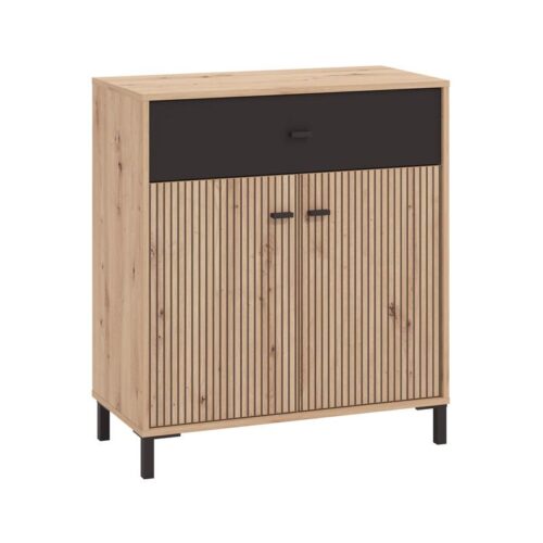 ΚΟΜΟΤΑ-ΜΠΟΥΦΕΣ Avignon 80 2K1F2V ARTISAN OAK-ΜΑΥΡΟ ΧΡΩΜΑ 80x40x90εκ