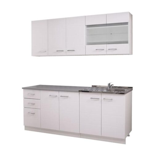ΚΟΥΖΙΝΑ Diva 200 ΛΕΥΚΗ/ΛΕΥΚΗ ΛΑΚΑ 200x60x200εκ