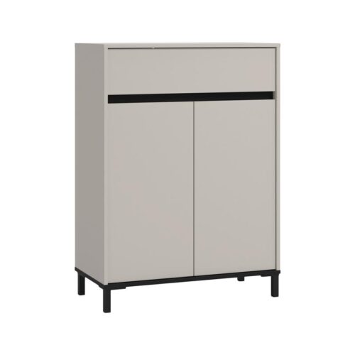 ΠΑΠΟΥΤΣΟΘΗΚΗ FLANNAN 2K1F2V CASHMERE/ΜΑΥΡΟ MATT ΧΡΩΜΑ 80x40x110εκ