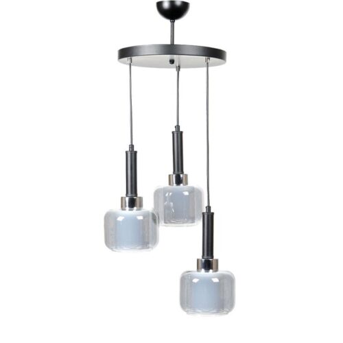 ΤΡΙΦΩΤΟ ΚΡΕΜΑΣΤΟ ΦΩΤΙΣΤΙΚΟ ΟΡΟΦΗΣ ΔΙΠΛΟ ΓΥΑΛΙΝΟ ΚΑΠΕΛΟ Fylliana ΑΣΗΜΙ ΧΡΩΜΑ Ε27 30x75εκ