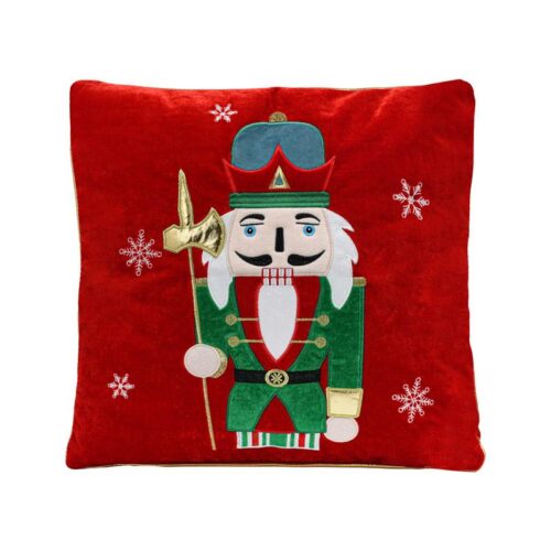 ΧΡΙΣΤΟΥΓΕΝΝΙΑΤΙΚΟ ΔΙΑΚΟΣΜΗΤΙΚΟ ΜΑΞΙΛΑΡΙ "ΚΑΡΥΟΘΡΑΥΣΤΗΣ" Fylliana FL133 ΚΟΚΚΙΝΟ-ΠΡΑΣΙΝΟ-ΛΕΥΚΟ 42x42x5εκ