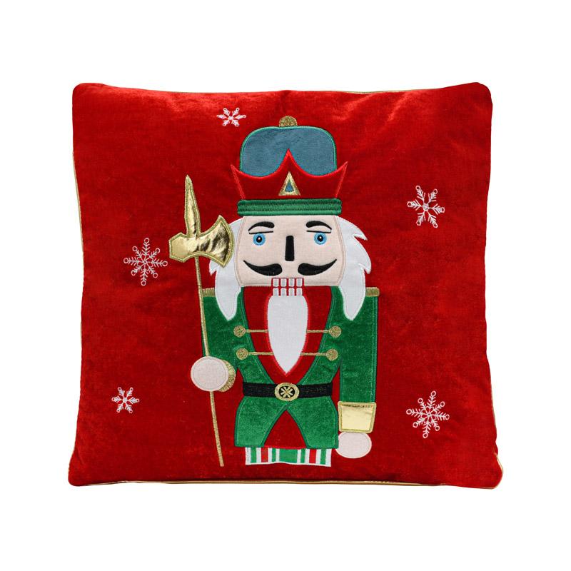 ΧΡΙΣΤΟΥΓΕΝΝΙΑΤΙΚΟ ΔΙΑΚΟΣΜΗΤΙΚΟ ΜΑΞΙΛΑΡΙ "ΚΑΡΥΟΘΡΑΥΣΤΗΣ" Fylliana FL133 ΚΟΚΚΙΝΟ-ΠΡΑΣΙΝΟ-ΛΕΥΚΟ 42x42x5εκ