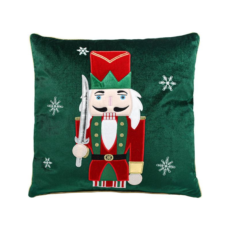 ΧΡΙΣΤΟΥΓΕΝΝΙΑΤΙΚΟ ΔΙΑΚΟΣΜΗΤΙΚΟ ΜΑΞΙΛΑΡΙ "ΚΑΡΥΟΘΡΑΥΣΤΗΣ" Fylliana FL133 ΚΟΚΚΙΝΟ-ΠΡΑΣΙΝΟ-ΛΕΥΚΟ 42x42x5εκ