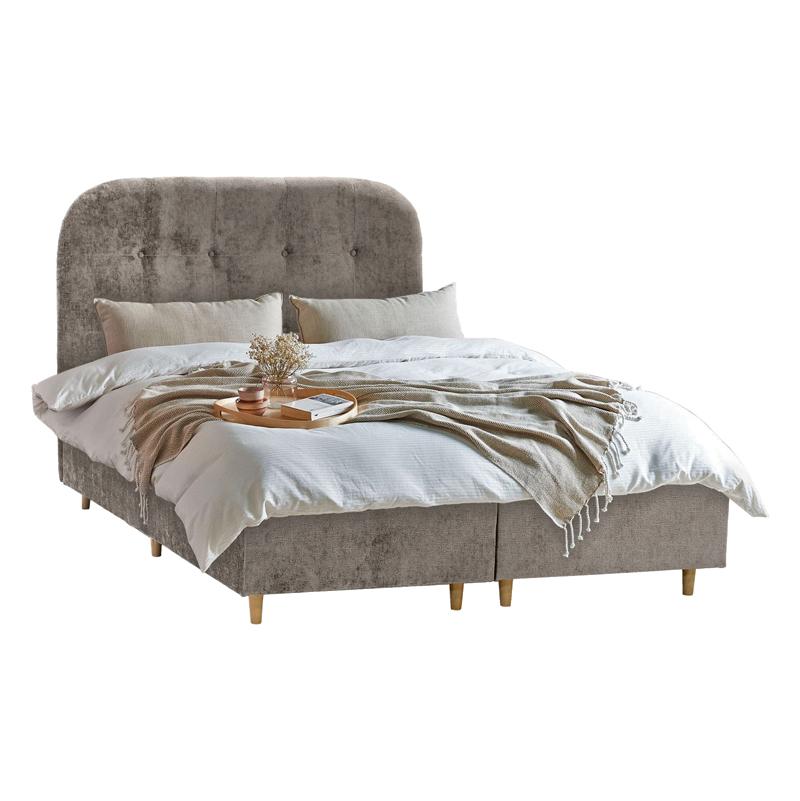 ΔΙΠΛΟ ΚΡΕΒΑΤΙ Fylliana New Amsterdam ΜΠΕΖ ΧΡΩΜΑ ΥΦΑΣΜΑΤΟΣ 160x208x124εκ (160x200)