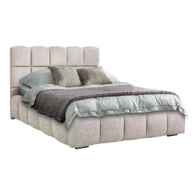 ΔΙΠΛΟ ΚΡΕΒΑΤΙ Fylliana Velora ΜΠΕΖ ΧΡΩΜΑ 185x223x125εκ (160x200)