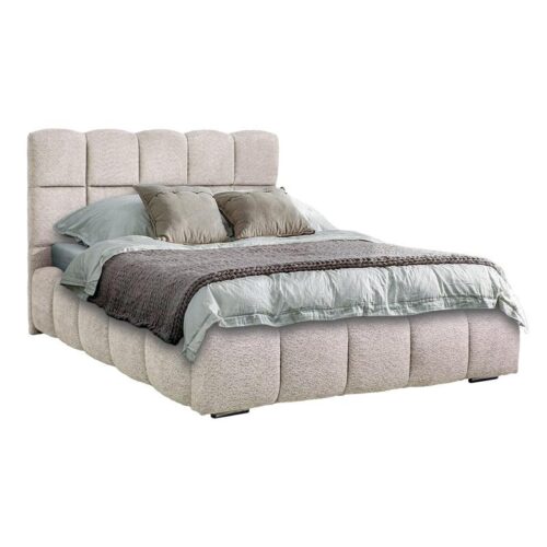 ΔΙΠΛΟ ΚΡΕΒΑΤΙ Fylliana Velora ΜΠΕΖ ΧΡΩΜΑ 185x223x125εκ (160x200)