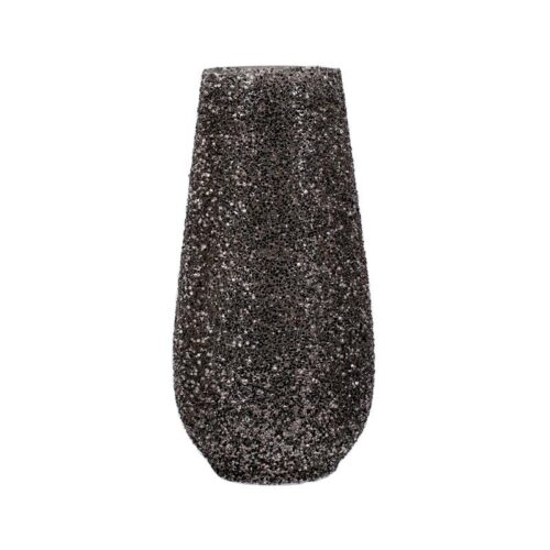 ΓΥΑΛΙΝΟ ΕΠΙΤΡΑΠΕΖΙΟ ΒΑΖΟ Fylliana Mosaic ΓΚΡΙ ΧΡΩΜΑ 18x36εκ