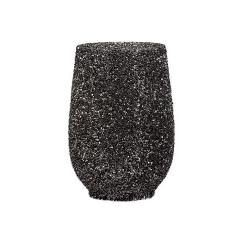 ΓΥΑΛΙΝΟ ΕΠΙΤΡΑΠΕΖΙΟ ΒΑΖΟ Fylliana Mosaic ΓΚΡΙ ΧΡΩΜΑ 18x25εκ