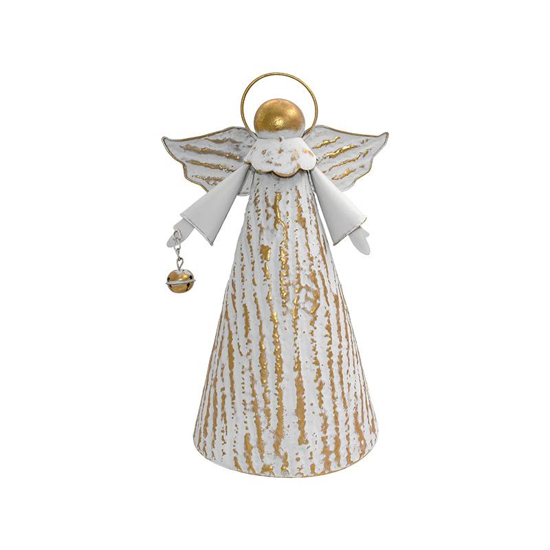 ΜΕΤΑΛΛΙΚΟ ΧΡΙΣΤΟΥΓΕΝΝΙΑΤΙΚΟ ΔΙΑΚΟΣΜΗΤΙΚΟ FL239 Angel ΛΕΥΚΟ-ΜΠΕΖ ΧΡΩΜΑ 28x24x45εκ