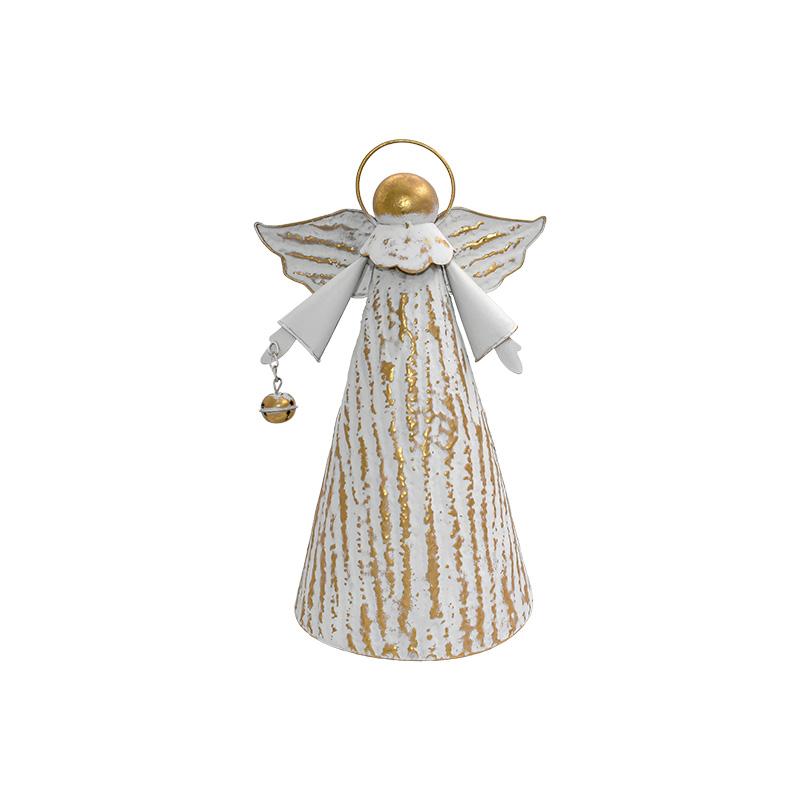 ΜΕΤΑΛΛΙΚΟ ΧΡΙΣΤΟΥΓΕΝΝΙΑΤΙΚΟ ΔΙΑΚΟΣΜΗΤΙΚΟ FL240 Angel ΛΕΥΚΟ-ΜΠΕΖ ΧΡΩΜΑ 22x19x33εκ